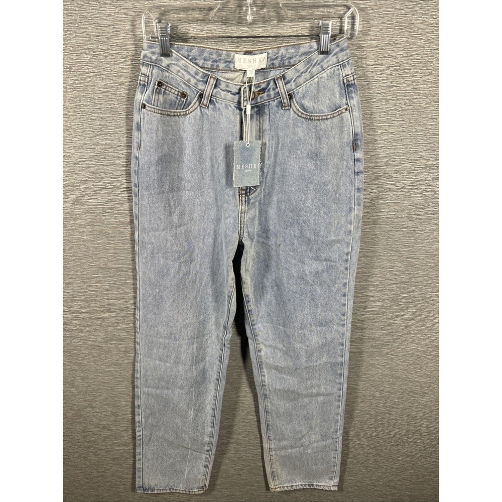Meshki Denim Jackie Straight Leg Bum Rip Jeans Light Blue‎ Size 10 NEW